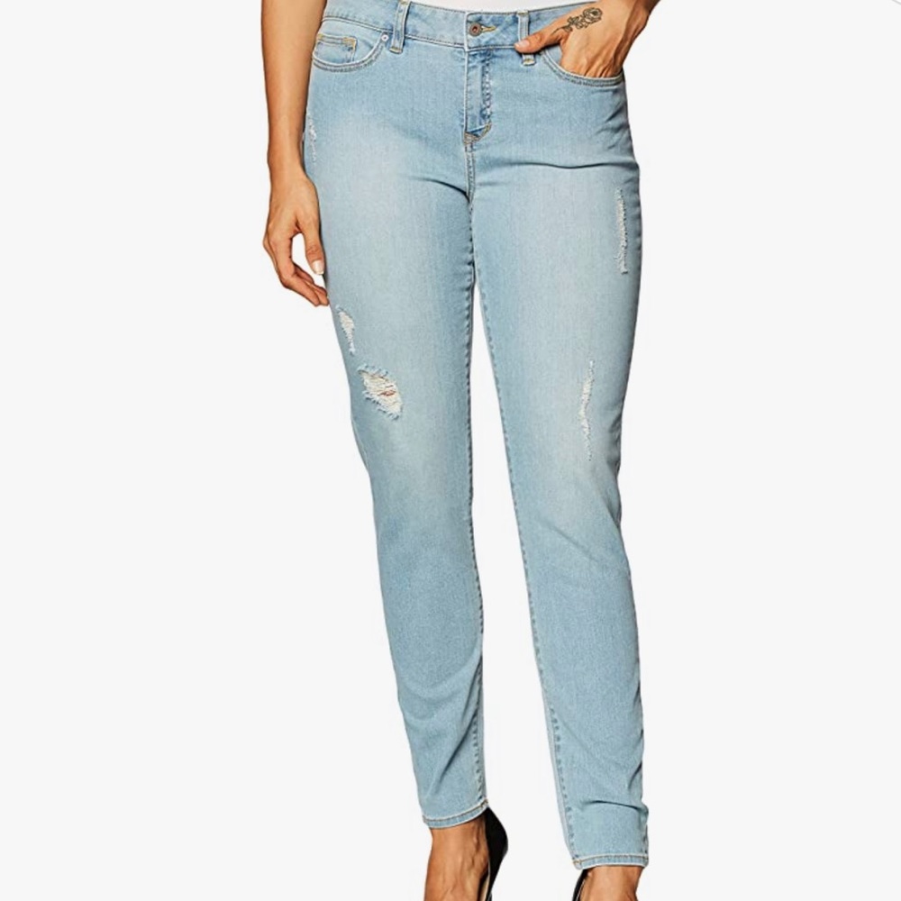 Yummie by Heather Thomson Women's Modern Mid Rise Slimming Skinny Denim Jeans